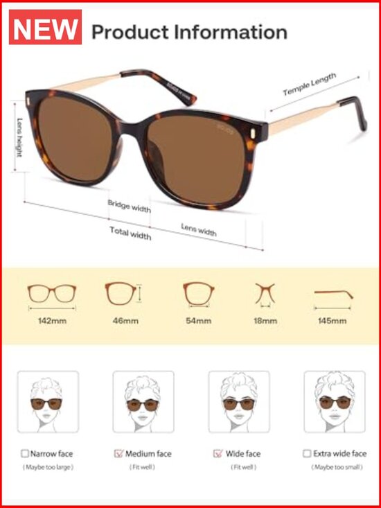 Classic Square Polarized Sunglasses for Women Oversized Retro UV Protection main image 5
